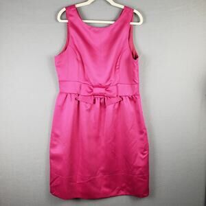 Helene Berman Size 12 Sleeveless‎ Satin Tea Dress Hot Pink Bow Barbiecore Mini